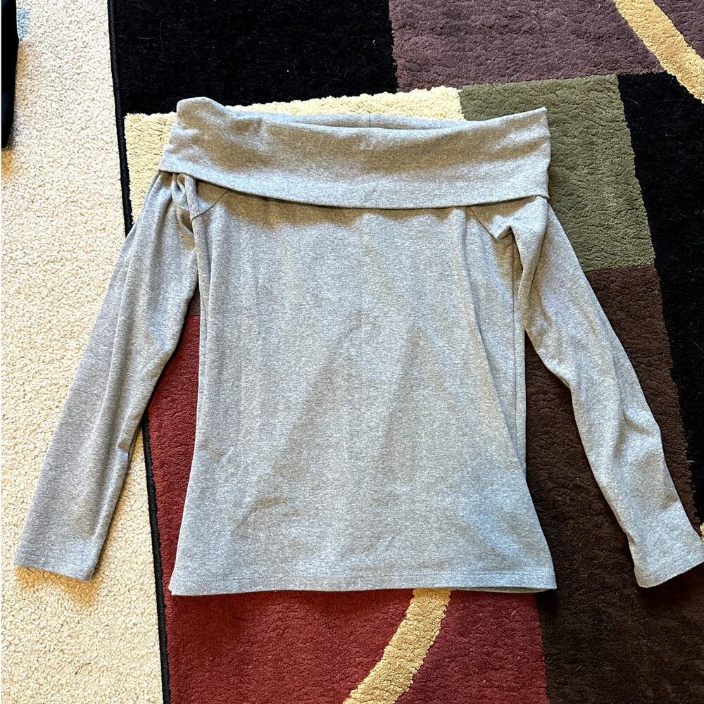 J.Crew Cotton off the Shoulder Elevated Basics Gray Going out top